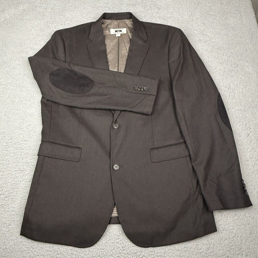 Joseph Abboud Blazer Mens LT Dark Brown Elbow Patch Wool Blend Lined Coat Jacket